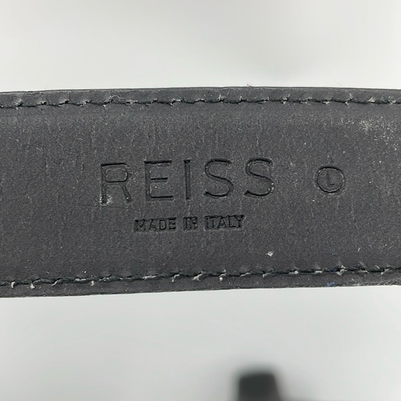 Reiss Black Leather Belt – Gold D-Ring Rope Buckle – Made in Italy – Size Large - Picture 8 of 8